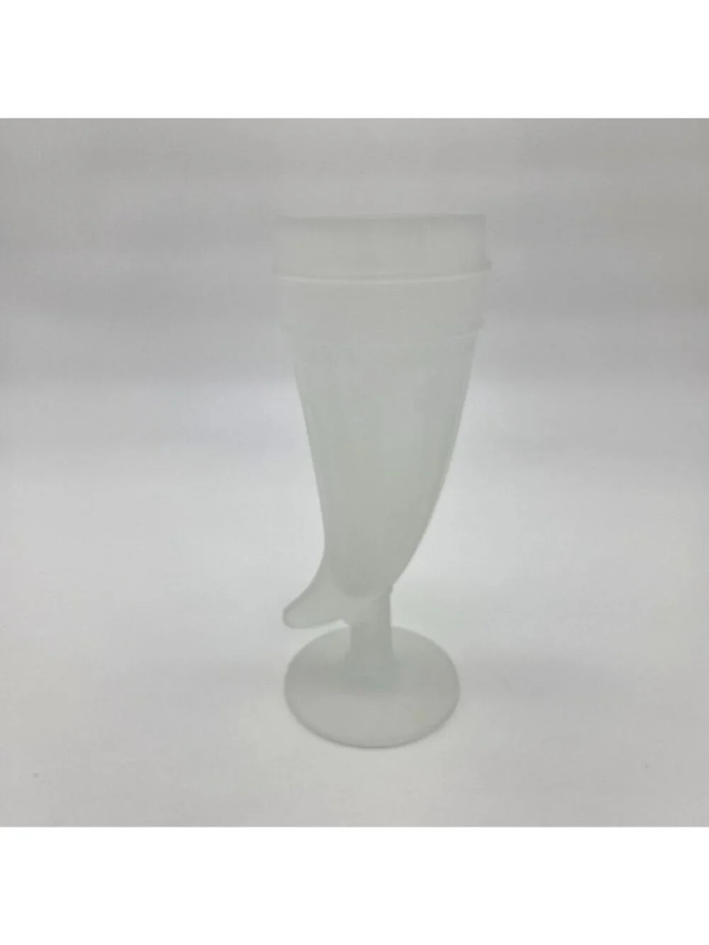 Set of 6 Vintage Indiana Tiara Frosted Glass Powder Horn Pilsner Beer Glasses